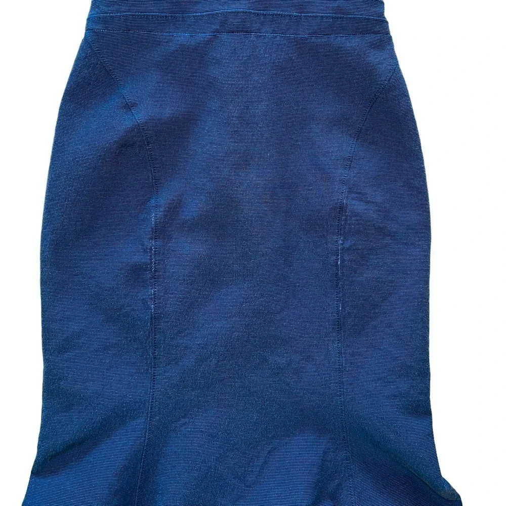 Zac Posen Navy Blue Halter-Neck Sheath Midi Mermaid Dress